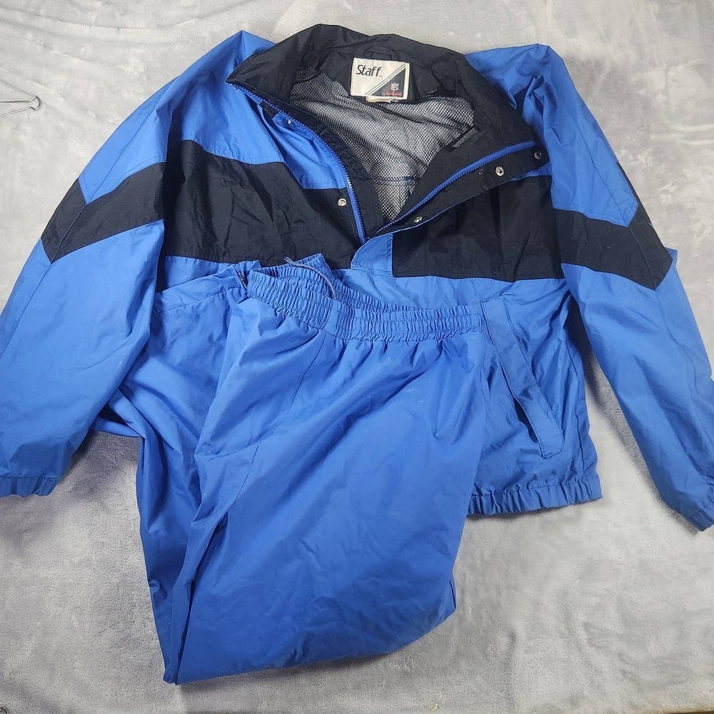 Vintage Staff Wilson Zip Up Windbreaker Jacket Pants Tracksuit‎ Large Blue